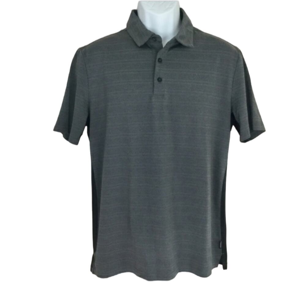 Jockey Sport Mesh Gray Black Polo Medium